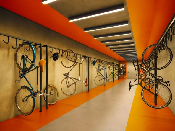 Perspectiva ilustrada do bicicletário
