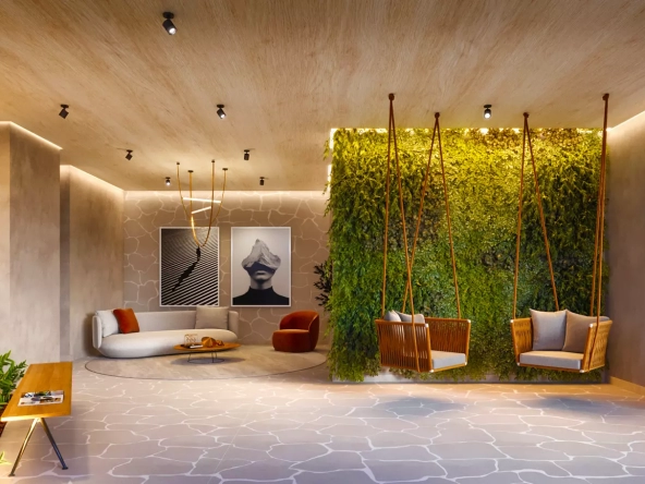 Perspectiva ilustrada do lounge