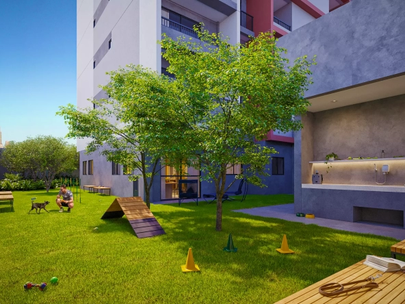 Perspectiva ilustrada do pet place