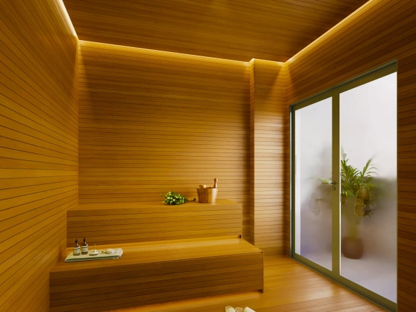 Perspectiva ilustrada da sauna