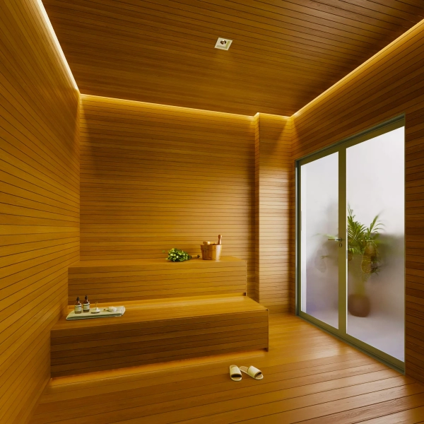 Perspectiva ilustrada da sauna
